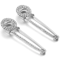 Silver safety pin brooch set with pavé white zircon crystals for scarves and waistline - 36# Silver Geometric Circle 5.8*1.7cm