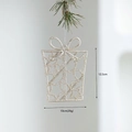 Glittering gold gift box ornament with bow for Christmas tree decoration, size 12.5x10cm - Glitter Gold Gift Box