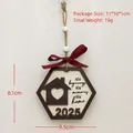 Hexagon wooden new home ornament 2025 with ribbon and new beginnings quote - Hexagon 2025 New Home Memorial
