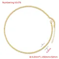 Detail view of 4mm gold bead necklace featuring lobster clasp and extension chain length - 4mm / Pearl Necklace / Gold