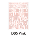 Pink-purple waterproof vinyl alphabet stickers set featuring letters and numbers for DIY projects - 210x290mm / Pink