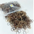 Elastic hair ties for girls in earth tones, brown and beige colors in large bulk pack - Mixed Coffee