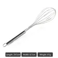 29.5cm stainless steel manual egg whisk with thickened wires and ergonomic handle - Large Whisk [201 Material]