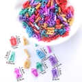 Macro view of macaron colored alphabet beads with clear dimension markings on white background - Letter Pendant with Ring 1