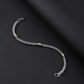 Bracciale a catena a chiglia in acciaio inossidabile argento con perline d'oro e chiusura - Bracciale 21CM / Argento e Oro
