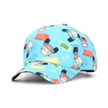 Light blue kids baseball cap with cartoon truck prints and truck slogans - Light Blue Truck Print