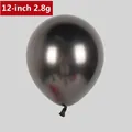 Metallic black 12-inch latex balloon with a 2.8g weight for party decorations - Metallic Black - Medium