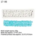 Lange Rosenblüten-Silikonform 17x5cm für Fondant-Tortendeko und Bastelarbeiten mit Ton - Grau