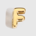 Retro gold bubble letter F charm pendant for DIY necklace and bracelet jewelry design - Letter F / Gold