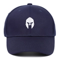 Berretto da baseball classico in cotone blu scuro con ricamo elmo da cavaliere - Regolabile / Blu navy