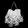 White curly Santa Claus beard costume accessory with elastic strap for Christmas party - Synthetic Fiber Beard Small (approx 30g)