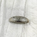Silver rectangular hair clip with a vintage hammered metal texture and brushed finish - 7# Silver (Hammered Arched)