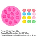 Pink 12-cavity silicone mini cake mold for chocolate and resin crafting with dimensions - 3#B1143 Oval Dots / Pink