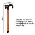 Inflatable Christmas candy cane prop in brown and black finish, 92x26cm size - Hooked Style-Candy Cane / Brown