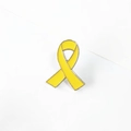 Bright yellow enamel ribbon awareness brooch pin made of durable zinc alloy material - Lemon Yellow