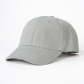 Berretto da baseball classico in twill di cotone grigio chiaro a sei pannelli con visiera - Regolabile / Grigio chiaro