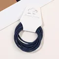 Dark blue high-elasticity hair tie set on minimalist display card for women - Dark Blue
