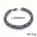 Hip-Hop-Byzanz-Kettenarmband aus Edelstahl im Vintage-Look, Größe 200x6mm für Herren - Armband 20CM / Gunmetal