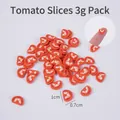 3g pack of realistic polymer clay tomato slices for DIY slime and craft materials - 1cm Tomato Slice - Polymer Clay (3g Bag)