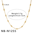 Collier en perles d'acier inoxydable doré avec design ajouré et style multicouche estival - Style Texture à Perles (NB-N1255)