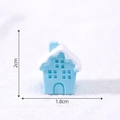 Miniature blue Christmas house figurine with snow roof for DIY micro landscape 2cm - Blue Cottage