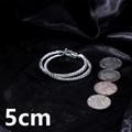 Pair of 5cm silver oversized crystal hoop earrings with sparkling rhinestones for women - Silver 5cm