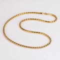 Detail van 304 roestvrijstalen gouden drakenbotketting met een stevige kreeftsluiting - 60cm Ketting (5mm)