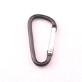 Black D-shape aluminum alloy carabiner clip with silver spring gate for outdoor keychains - Black