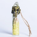 Botella de deseos de vidrio hecha a mano con piedras de cristal amarillo natural y ramas - Citrino