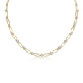 925 silver paperclip chain necklace with round moissanite in golden finish - 4.0mm Moissanite / Gold