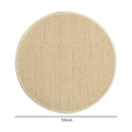 Natural sisal fiber round rug in light beige color with 50cm diameter size - Diameter 50CM / Round / Natural Sisal / Overlocked