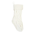 White Rhombus Knit Sock Small 37cm