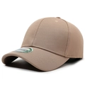 Light brown textured baseball cap with 57-58cm size sticker and Flexfit spandex fabric - One Size / Khaki