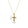Gold plated cross pendant necklace with black zircon inlay measuring 3.2cm by 2.1cm - Gold Black Zircon Cross (A759)