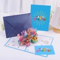 Detail of 3D pop-up Happy Birthday card set with blue envelope and paper crafts - S647 3D Birthday Card (with Envelope)