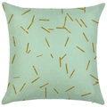 Mint green ocean style square pillowcase with gold foil geometric pattern for home decor - Style YD502-17 (Mint Gold) / 45*45cm (No Insert)