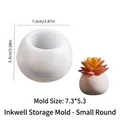 Small round silicone candle cup mold for DIY crafts 7.3cm x 5.3cm resin storage container - Small Round Flower Pot
