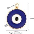 20mm gold plated Evil Eye charm pendant with blue enamel and product dimensions - Gold Round Blue Eye Style (K093026L1K2-Gold)