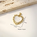 Gold plated heart pendant with white shell virgin mary carving and crystal detail - Lace Sun God (White Shell)