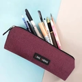 Large capacity burgundy Oxford fabric pencil case with black zipper and inner compartments - Single Layer / Fuschia