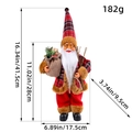Figurine de Père Noël debout en tissu écossais rouge avec dimensions pour la déco - Y2-34 Style Écossais