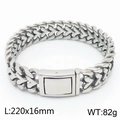 Detail eines gewebten Herz-Gliederarmbands in glänzendem Silber, 220 mm Länge - 220x16mm / 16mm Stahlfarbe