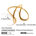 Adjustable golden stainless steel crisscross ring with waterproof and anti-allergy features - Adjustable / Crossed Lines Style / Gold