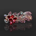 Elegante pinza de pelo con diamantes de imitación brillante coleta para mujeres accesorios. - CHA214 Rojo