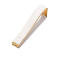Curved gold metal jewelry display stand with white microfiber padding for bracelets - Microfiber Beige