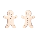 Minimalistische Lebkuchenmann-Ohrringe aus hochwertigem, natürlichem Holzmaterial - 399 Lebkuchenmann / Roségold