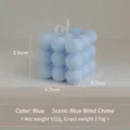 Blue bubble cube scented candle with blue bell fragrance and 3x3 ball matrix structure - Blue (Blue Bell)