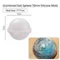 70mm Kugel Silikonform für Harzguss mit 7x7x7cm Maßen für DIY Handwerksprojekte - 70mm Klappdeckel Kugel (Boden+Deckel)