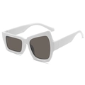Gafas de sol blancas geométricas irregulares con lentes grises y diseño vanguardista - Montura Blanca Lente Gris