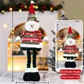 Pupazzo di neve natalizio telescopico con altezze di 60 cm esteso e 45 cm retratto - Pupazzo di Neve Telescopico Classico Medio (203-B)